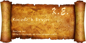 Koczák Ervin névjegykártya